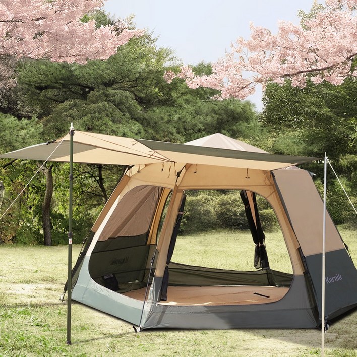 카르닉 뉴에라 원터치텐트 56인 투톤 카키베이지, 일반타입카키오트베이지, 56인용 대형