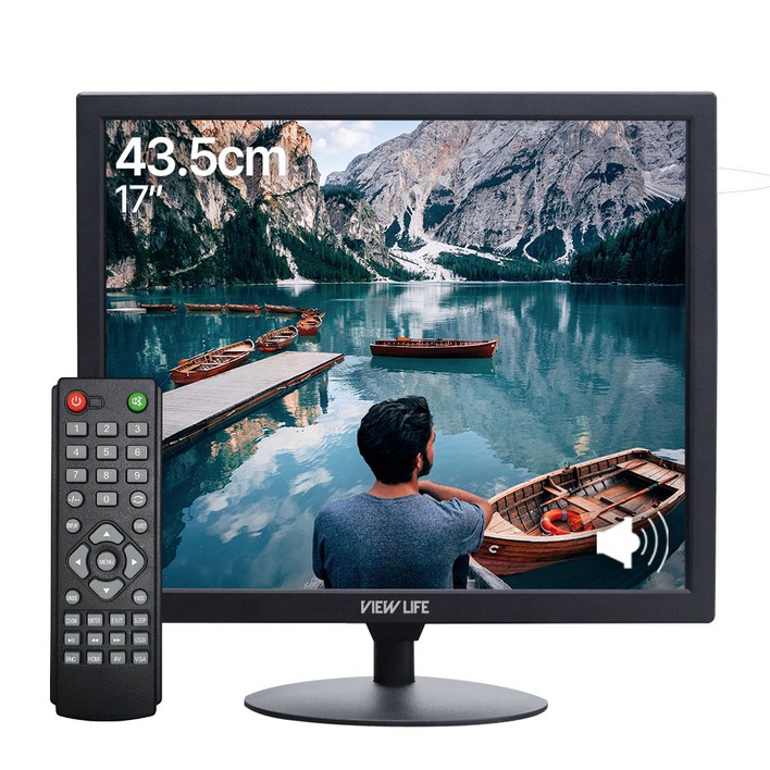 뷰라이프 17형 43 AV 단자 CCTV 소형 모니터 DSUBBNC 케이블 포함 리모컨 증정 새제품, 43.1cm, AV17