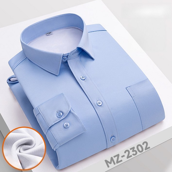 남자셔츠 남자 기모 셔츠 고급 슬림 모던 비즈니스 캐주얼 셔츠 겨울 기모에 도톰한 셔츠