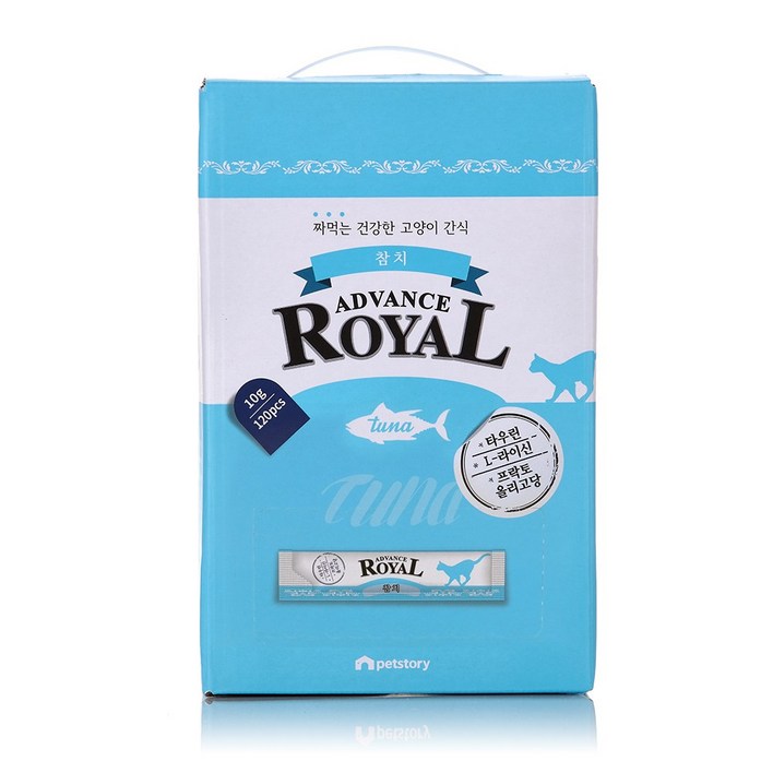 로얄 어드밴스 스틱, 짜먹는 고양이 간식, 120개, 10g, 참치