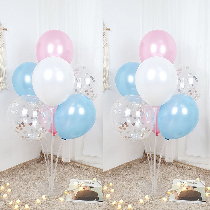 파티앤온 풍선꽂이 펄풍선 스탠드 장식 세트, 2개, 14.핑크 스카이 반짝