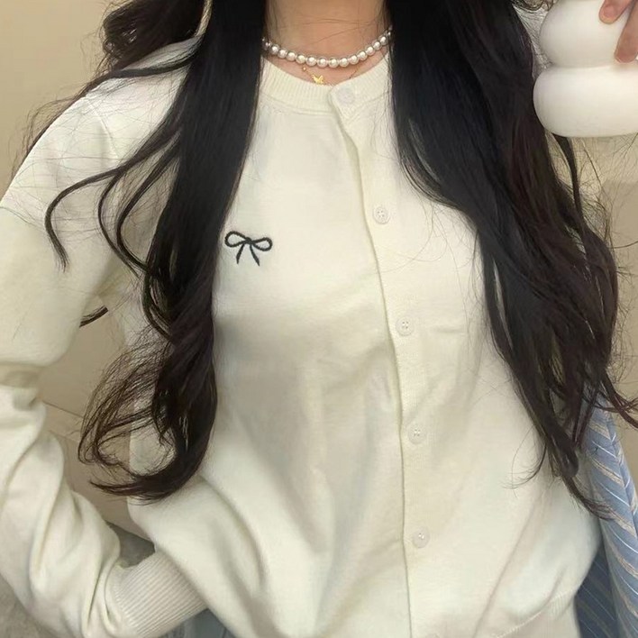 쥬비우 리본 여성가디건