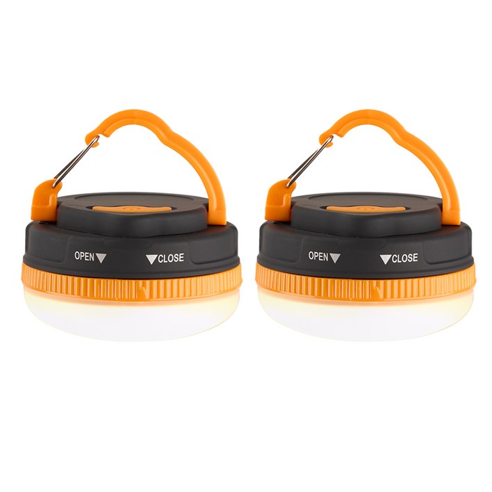 타닥 미니 텐트 랜턴 LED 방수 캠핑 조명 2p 세트, 오렌지오렌지, 1세트