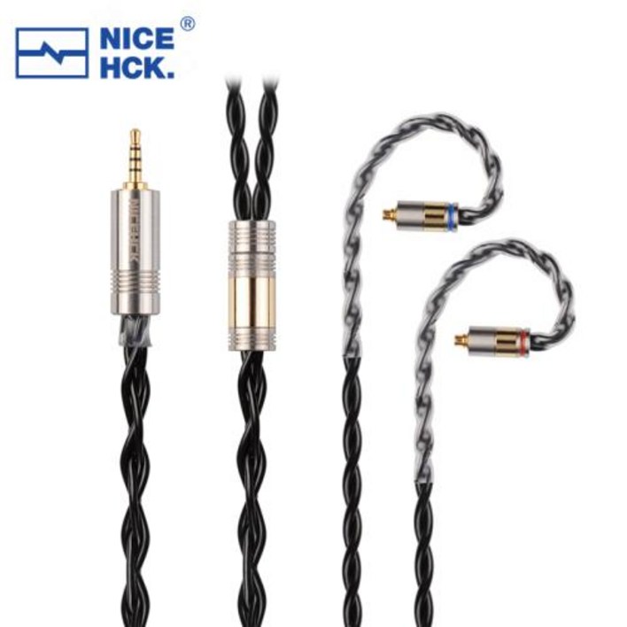 N5005케이블 호환 NiceHCK BlackCat 이어버드 아연 구리 오일 흡수 이어폰 2.5mm, QDC, N5005 FH5 Bravery