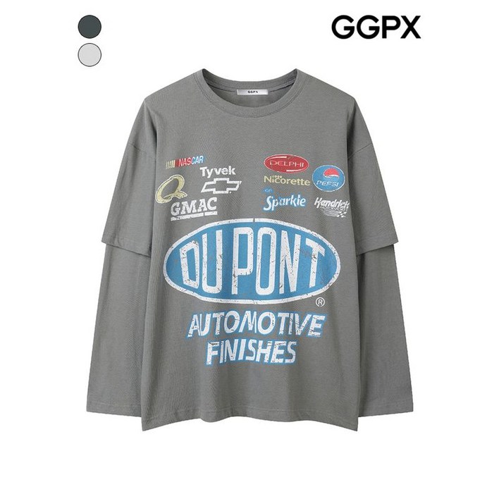 [AK플라자] [GGPX] 유니크 캐주얼 레이어드형 티셔츠 (GQ2TS008F)