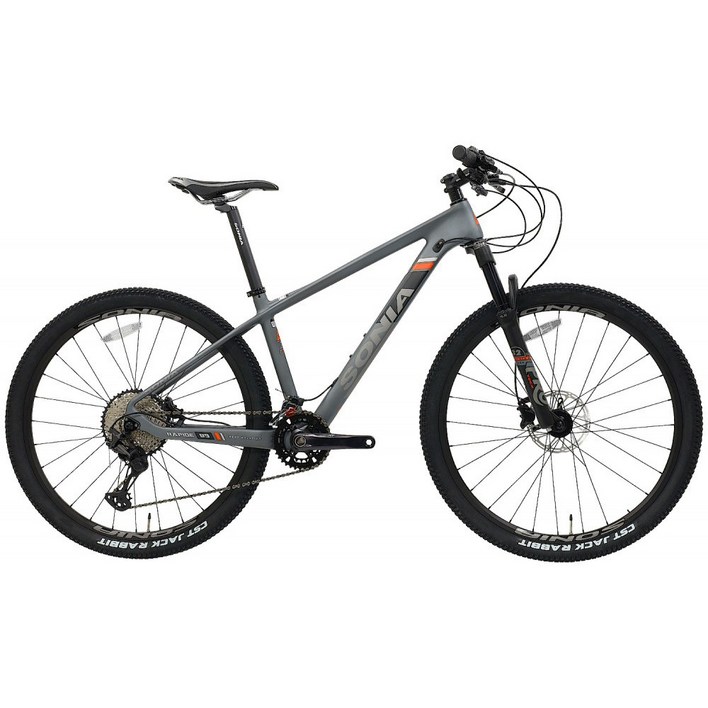 소니아 라피드89 시마노XT 카본 MTB 자전거, 1개, 170cm, 17.5인치 그레이오렌지/완조립