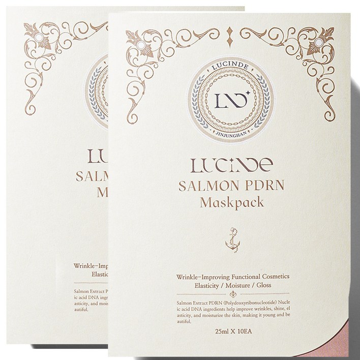 뤼산드 연어 PDRN 콜라겐 생성 재생 마스크팩 25ml, 2개, 10개입