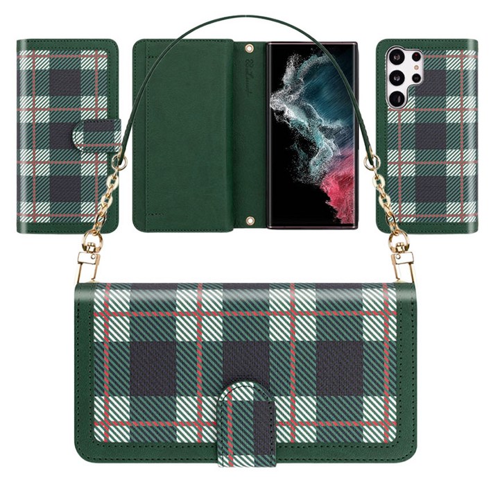 아이수트 지퍼 지갑케이스 카드 수납 가죽 더블 월렛 체크 파스텔 다이어리 휴대폰 케이스 갤럭시 S23 S22 S21 점프2 버디2 퀀텀23 와이드6 X커버 A23 A33 전기종