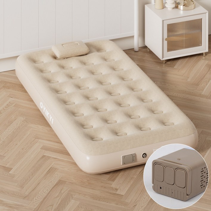 오이키 에어매트 캠핑 매트리스 에어펌프 내장 높이 2540cm