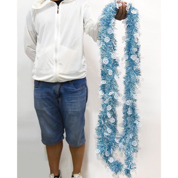 3Pcs  6 색 2m 길이의 크리스마스 트리 장식, 반짝이 모루