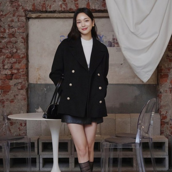 잇미샤 [24 F/W] 더블 버튼 핸드메이드 하프 코트 ITOAZHL700 2157080