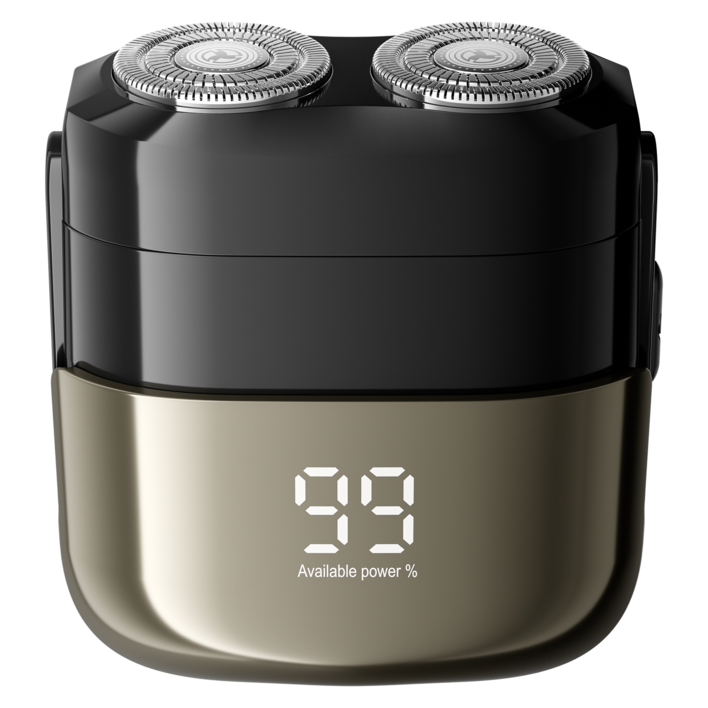 Purevia 휴대용 더블헤드 전기면도기 미니 전동 면도기 남자 여행용 충전식 생활방수