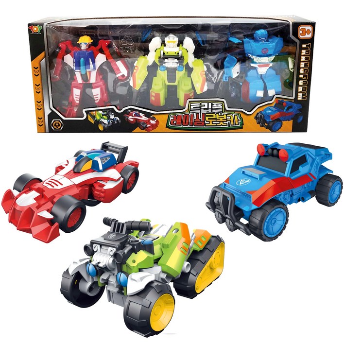 토이앤토이 트리플 레이싱로봇카 완구, 레이싱봇  바이크봇  지프봇, 1개