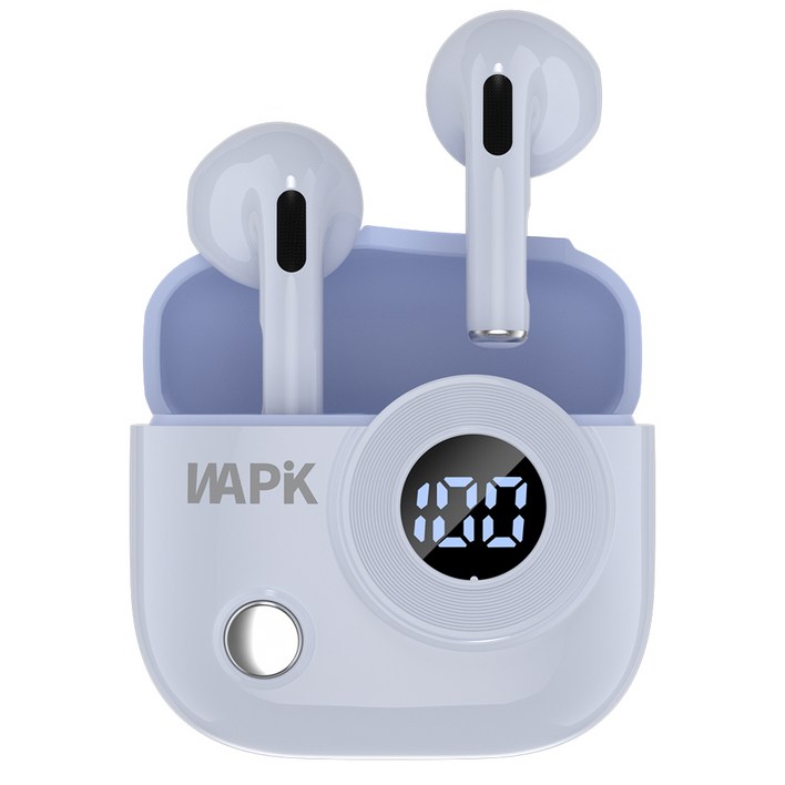 와피크 노이즈 캔슬링 오폰형 무선 블루투스 이어폰 R6 BT5.4, 블루