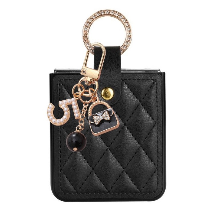 Z 플립6 골드 핑거링 가죽 퀼팅 명품 케이스