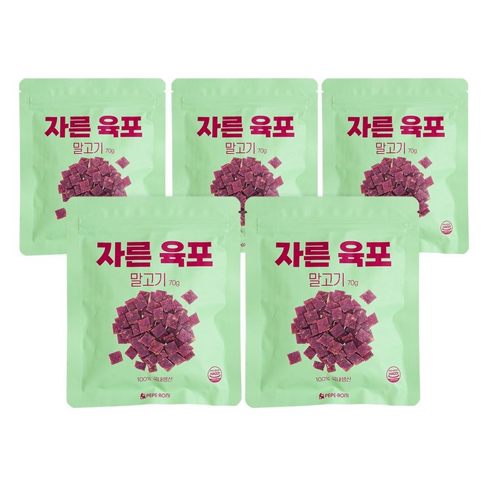 유통기한 25년8월12일 페페로니 자른육포 말고기 70g 세트, 5개