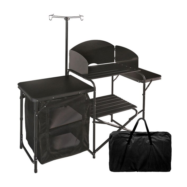 BB14645 다기능 수납 캠핑 키친 테이블올블랙