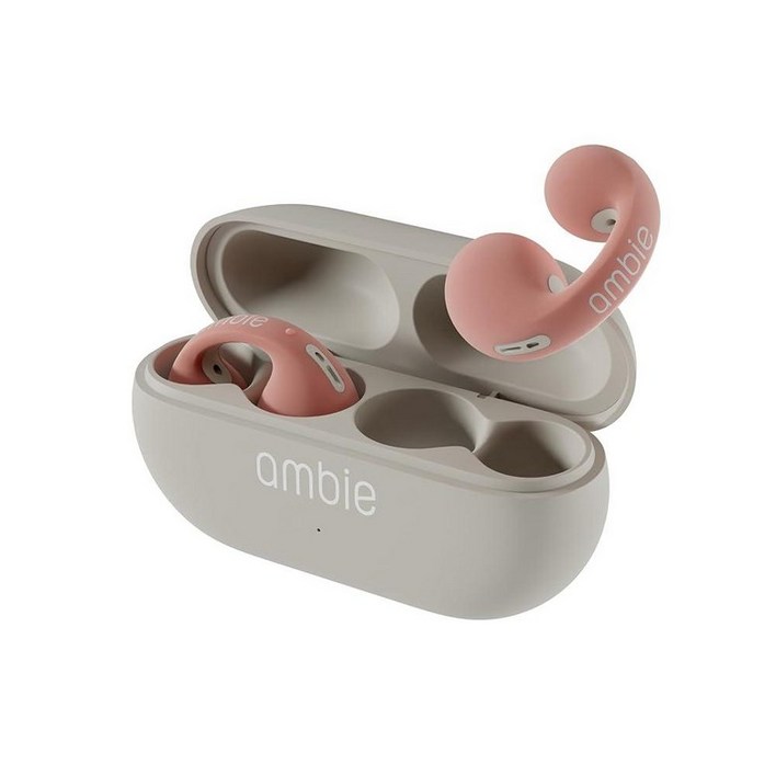 Ambie Sound earcuffs, AM-TW02, 편안함을 위한 오픈 이어 무선 이어폰, 스포츠, 달리기 및 운동을 블루투스 5.3 이어버드 | 6시간 플레이 클립온 커프