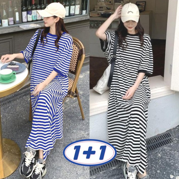 제니바코 오늘도 편안한 루즈핏 여름 반팔 원피스 11
