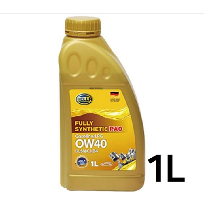이벤트 4통구매시 1통 추가 증정 헬라 골드 PAO 독일정품 100%합성유 0W20 0W30 0W40, 0W20, 1개, 1l