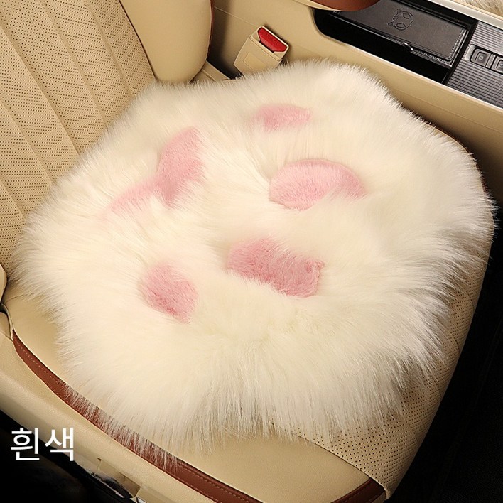 YUNDOU 자동차 방석 겨울 벨벳 무등받이 양 순수 양모 보온 홑좌석 두꺼운 쿠션 유니버설 쿠션