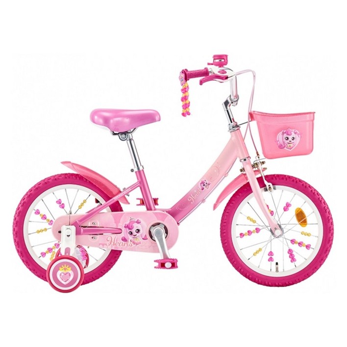 2026 삼천리 18인치 티니핑 하츄핑 네발자전거, 1개, 121cm, 핑크