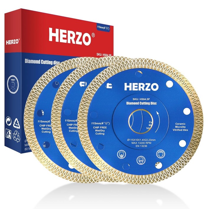 HERZO 다이아몬드 멀티 커팅 휠 초박형 그라인더 날 포세린 세라믹 타일 콘크리트 도자기 대리석 석재, 3개 HERZO 다이아몬드 멀티 커팅 휠 초박형 그라인더 날 포세린 세라믹 타일 콘크리트 도자기 대리석 석재, 3개
