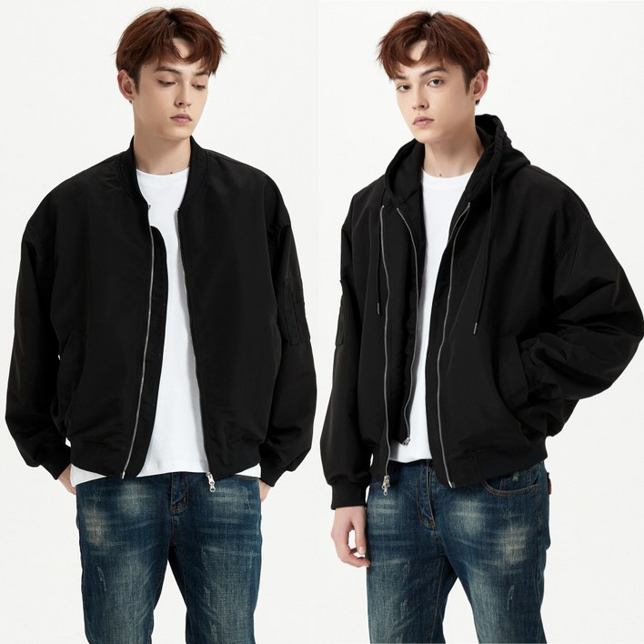 이유엠 후드 탈부착 항공점퍼 집업 자켓 이유엠 후드 탈부착 항공점퍼 집업 자켓