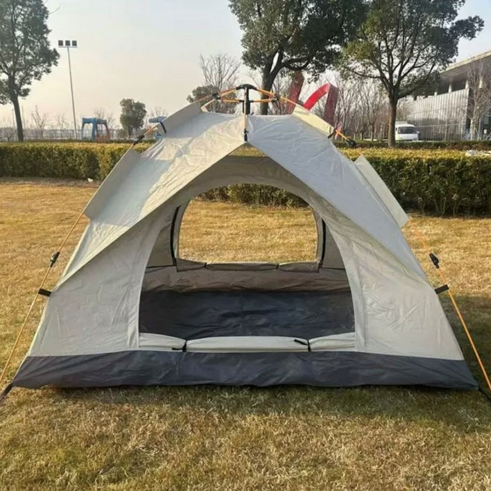 베어커즈 초간편설치 원터치텐트 방수 그늘막 텐트 베이지 휴대용 텐트 한강 피크닉, 3-4인용