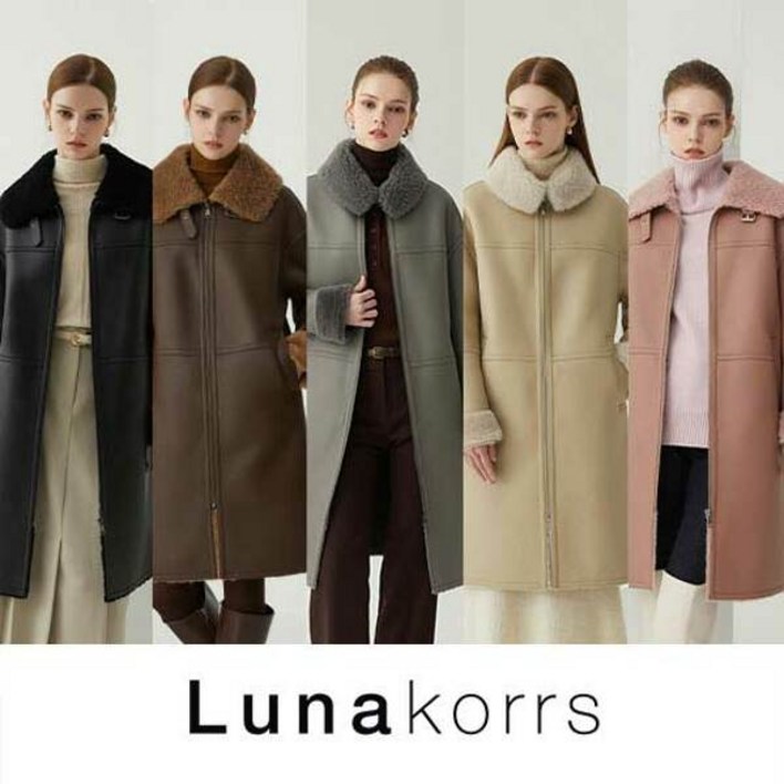 루나코어스 호주산 양모100 FAUX 무스탕 롱코트