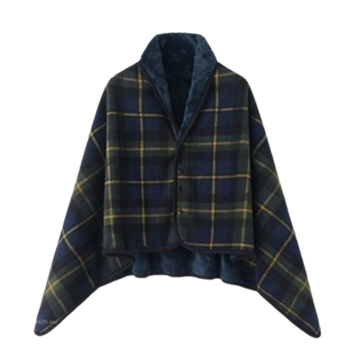 토즈미 따뜻한 극세사 똑딱이 망토 융털 캠핑 담요