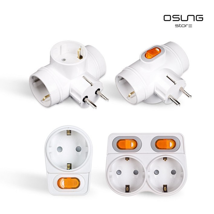 국산 멀티탭 어댑터 모음전 L자1구 L자2구 T자스위치 T자 콘센트 플러그 1구 2구 3구