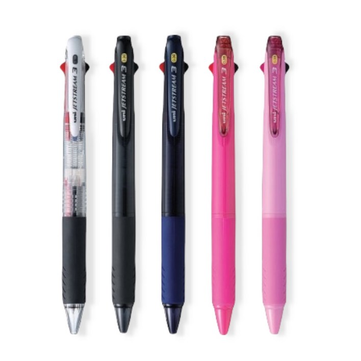 제트스트림 3색 펜 0.38mm SXE340038, 블랙, 1개