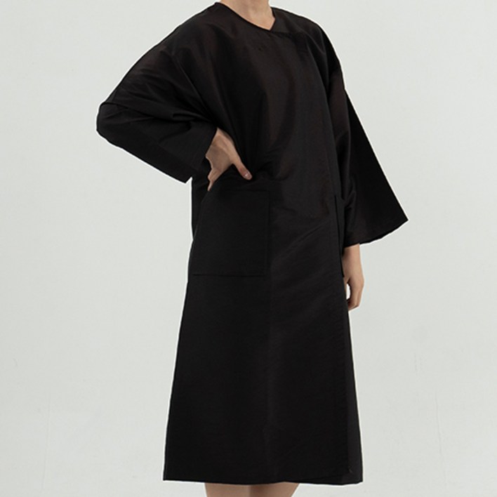 지앤그린 미용실 미용 병원 피부샵 손님 고객 가운 7color 라운드 박스 가운, 1개, 브라운