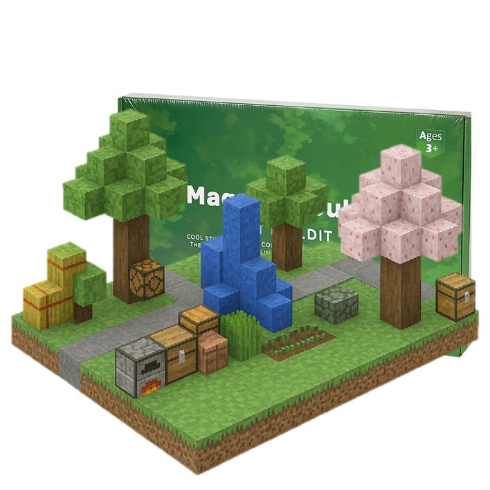 KC 마크 자석 블럭 마그네틱 큐브 피규어 마인크래프트 장난감 웰키, 1개