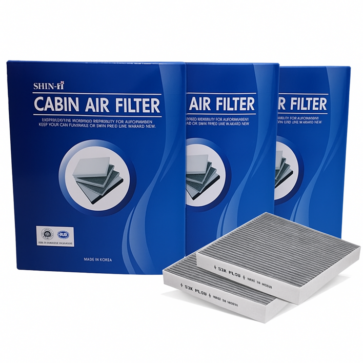 (현대) [1+1+1] 신아 자동차 에어컨 활성탄필터, 3개, 스타리아(2021년4월~)