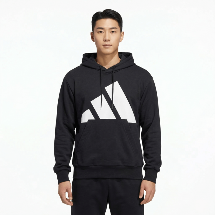 아디다스 남녀공용 에센셜 빅 로고 부드러운 후드티