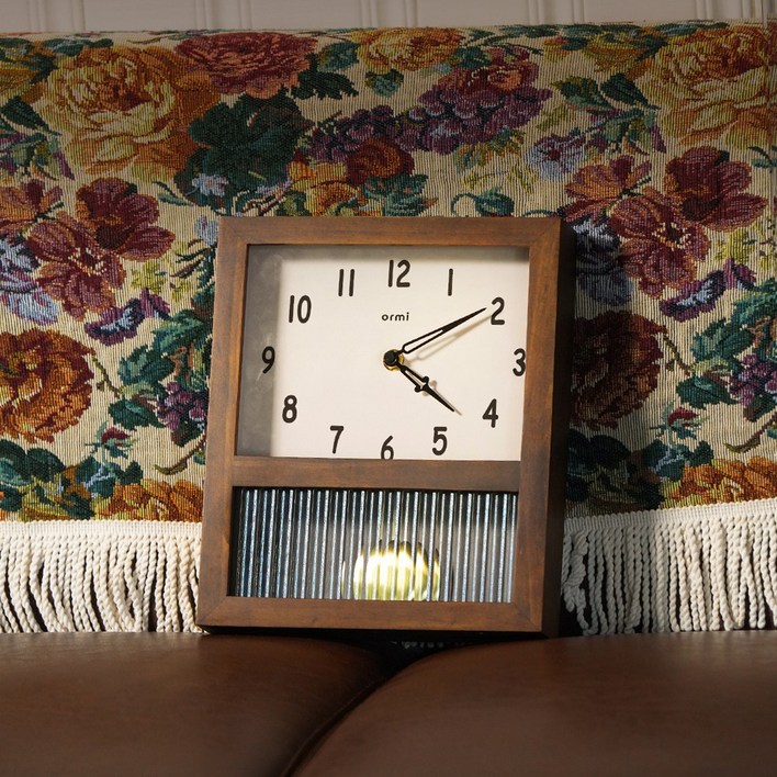 오르미 레트로 모어클락 우드 무소음 벽시계 추시계 괘종시계, ORMMC월넛