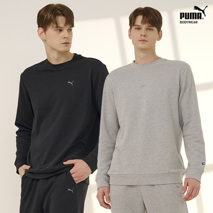 푸마 남성 테리 맨투맨조거 홈웨어 셋업 4종 세트