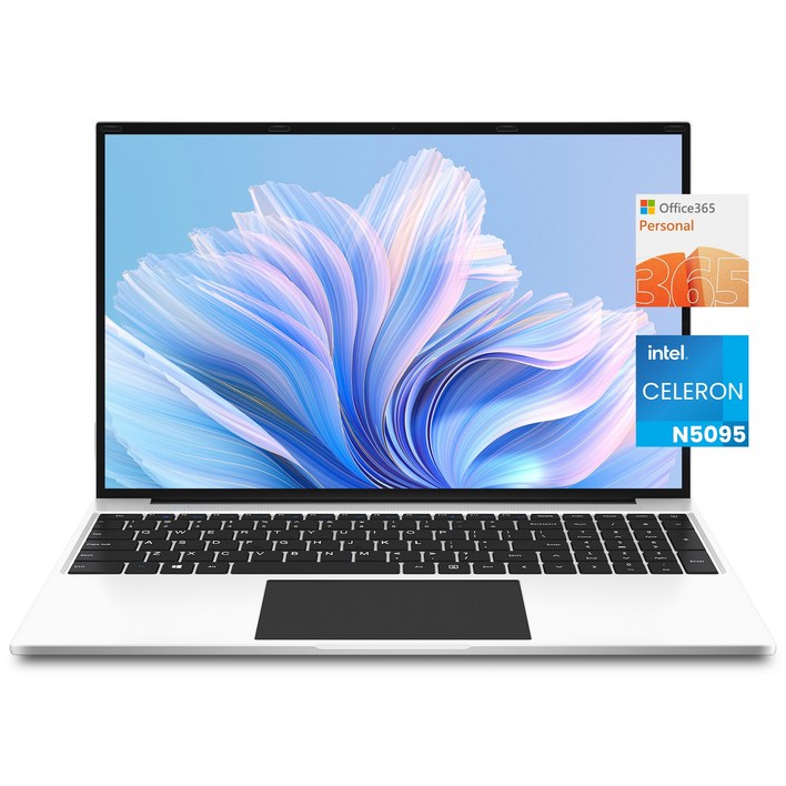 JUMPER 2025 노트북 16인치 화면 대형 셀러론 N5095 512GB SSD128GB eMMc 16GB RAM office 365사무용 WIN11 home, 흰색, S7max N5095 16, 640GB, 16GB, WIN11 Home