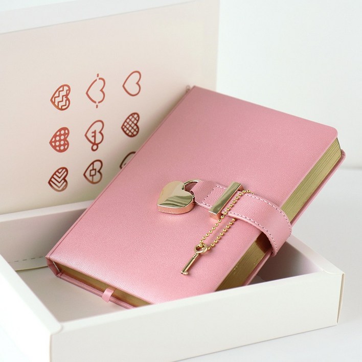 비밀일기장 자물쇠 감성 빈티지 6공 다이어리