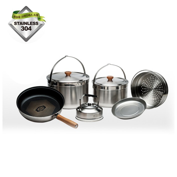 제드 스텐코펠캠쿡2 XL 89인용 304스텐 3중바닥 코펠 세트, 1개