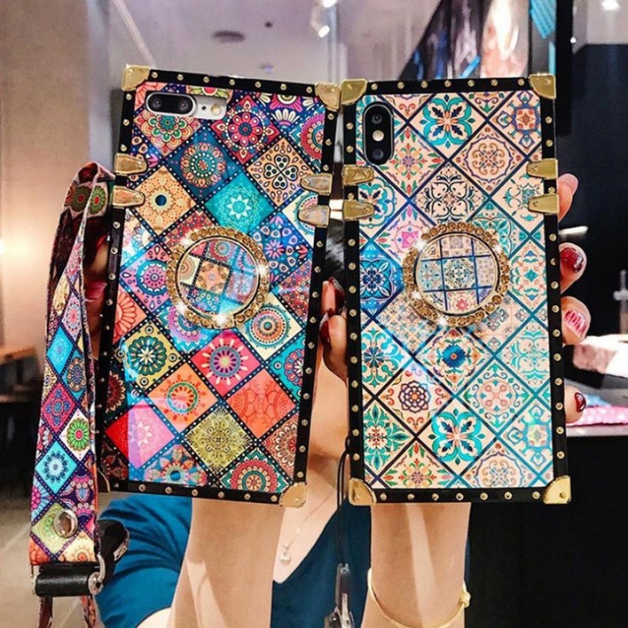 리얼몰스퀘어 패턴 자개 스마트링 케이스