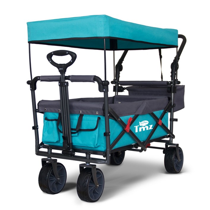 접이식 웨건 다용도 아웃도어 폴딩 아웃도어 캠핑 웨건, 1개, 하늘색회색