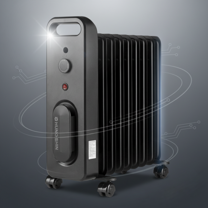 50주년 가정용EDITION 흥신 라디에이터 사무실 화장실 욕실 전기 난로 난방 ORRCY09S, 9핀1200W3평