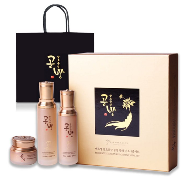 [대한홍삼] 백옥생 발효홍삼 공방 활력수액 120ml+활력유액100ml+활력크림 50g 3종세트