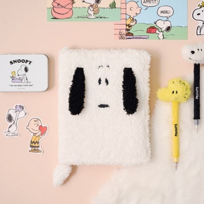 텐바이텐 스누피 뽀글이 다이어리 다이어리커버 세트, 1개, 스누피