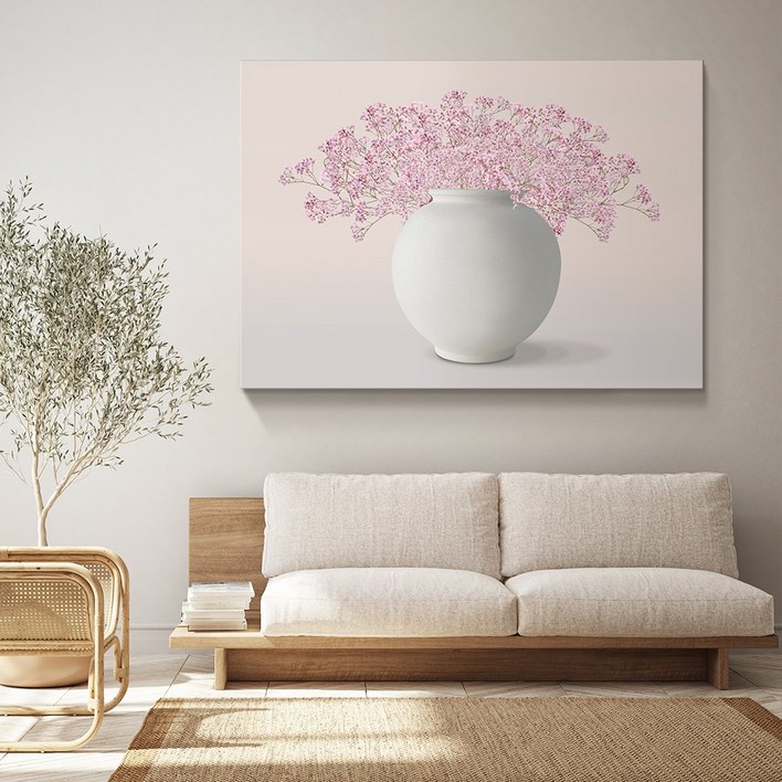 [인메이블] 복들어오는 꽃 달항아리 그림 2종 힐링 풍수 인테리어 현관 거실 액자 집들이 선물, 캔버스액자