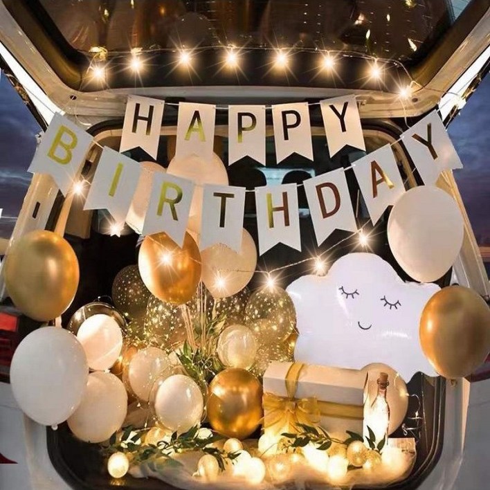 파티샵 프로포즈용품세트 차량용풍선 트렁크 이벤트 전구,손펌프포함, 504