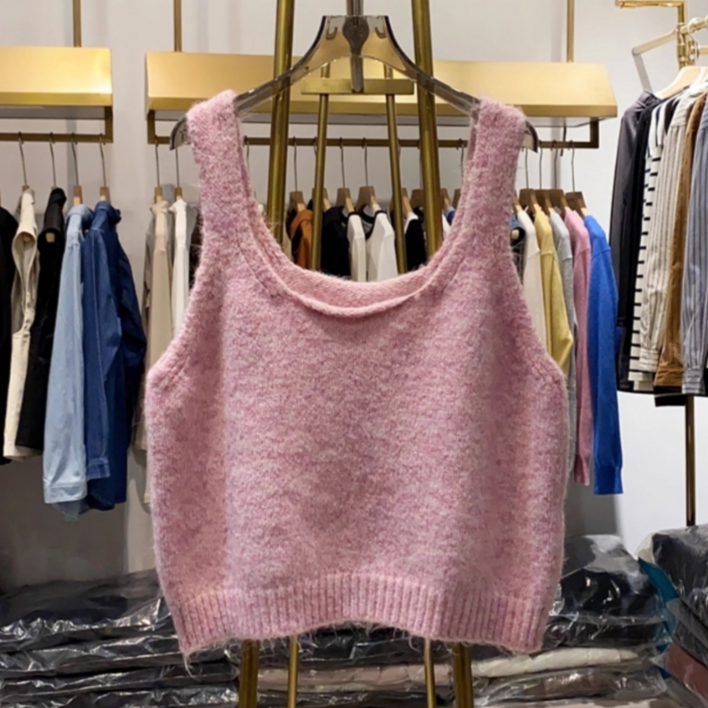 MOMOKA 포근니트조끼 베스트 앙고라조끼 레이어드